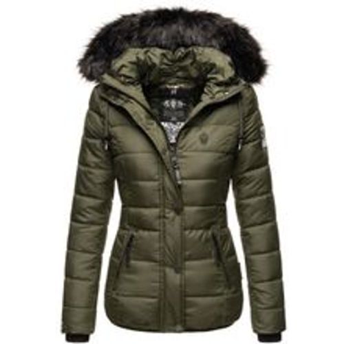 Damen Modische Winterjacke Steppjacke mit Kunstpelz Kapuze Zuckerbiene - Navahoo - Modalova