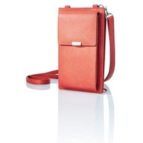 Handy-Umhängetasche mit Kartenfächern, Leder (Farbe: koralle) - Fashion24 DE - Modalova
