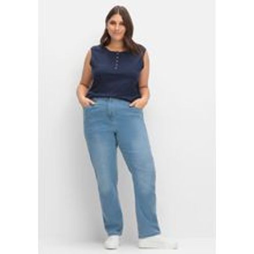 Große Größen: Gerade Jeans mit elastischem High-Waist-Bund, blue Denim, Gr.52 - sheego - Modalova