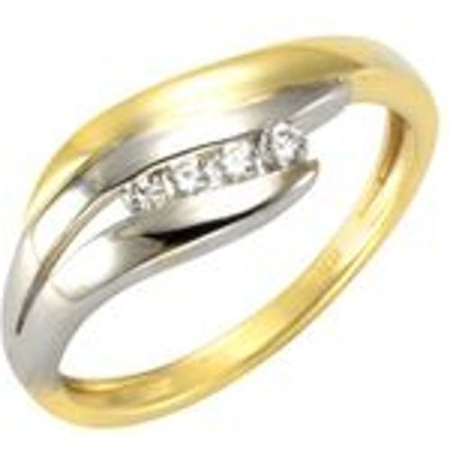 F Ring 333/- Gold Zirkonia weiß Bicolor (Größe: 052 (16,6)) - Fashion24 DE - Modalova
