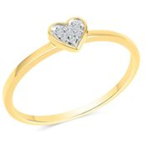 Ring 585 Gelbgold zweifarbig Herz Brillanten 0,025ct - Diamonds by Ellen K. - Modalova