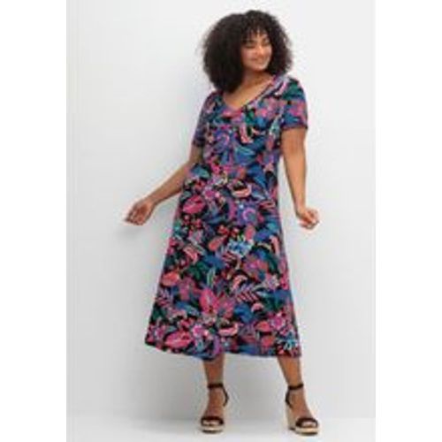 Große Größen: Jerseykleid mit Blumendruck, gemustert, Gr.52 - sheego by Joe Browns - Modalova