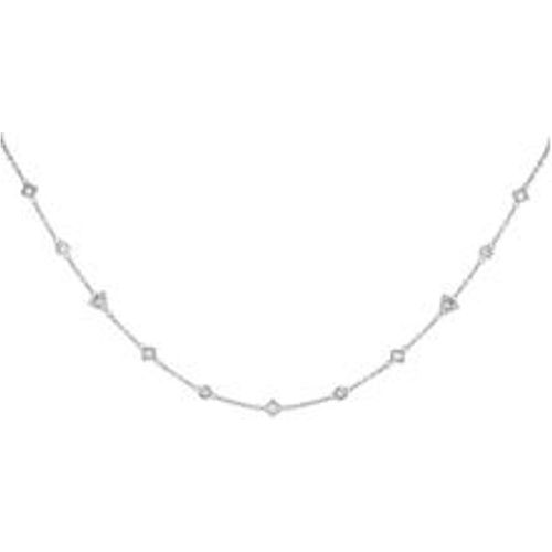 Halskette Choker 925 Silber rhodiniert mit Zirkonia 925/- Sterling Silber 32+5cm Glänzend - CAI - Modalova