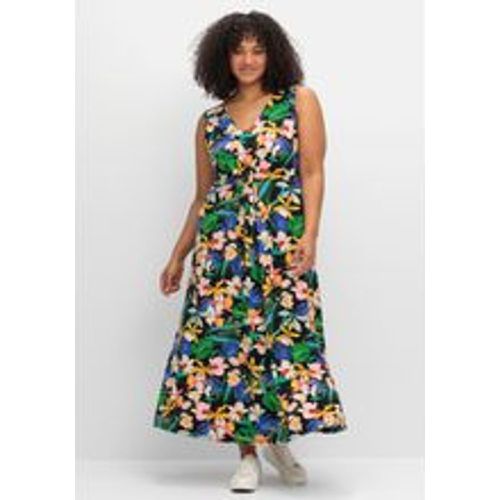 Große Größen: Ärmelloses Jerseykleid mit Blumendruck, gemustert, Gr.56 - sheego by Joe Browns - Modalova