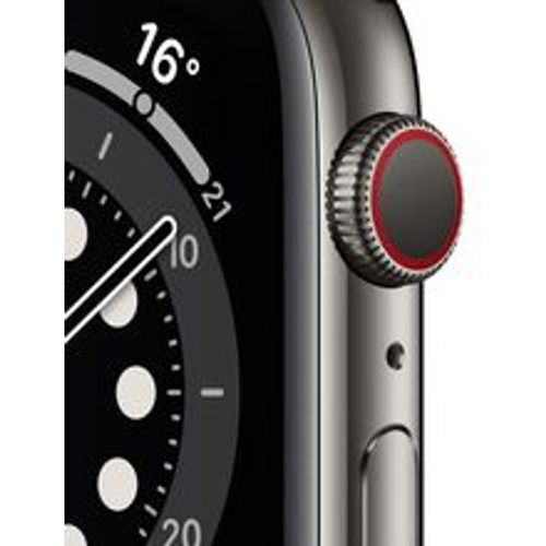 Watch (Series 6) 2020 GPS + Cellular 40 mm - Rostfreier Stahl Graphit - Sportarmband Schwarz - Apple - Modalova