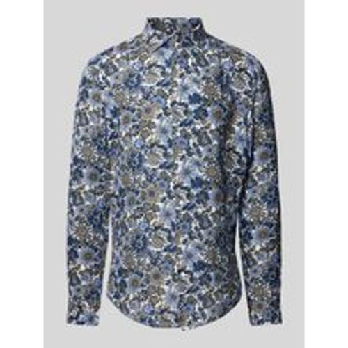 Slim Fit Business-Hemd aus Leinen mit floralem Muster - seidensticker - Modalova