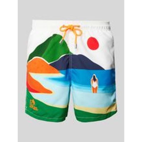 Badeshorts mit Statement-Stitching Modell 'GUSTAVIA' - Mc2 Saint Barth - Modalova