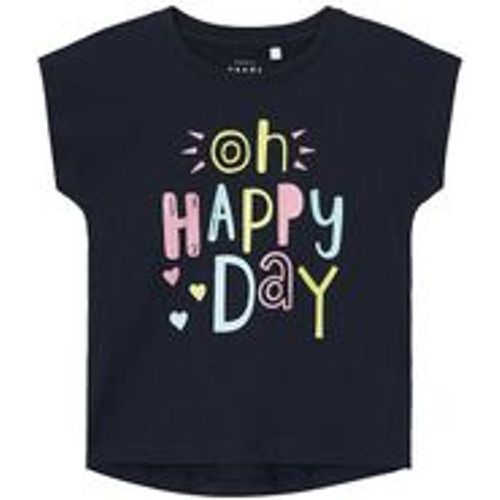 T-Shirt NMFVIOLET OH HAPPY DAY in dark sapphire, Gr.92 - name it - Modalova