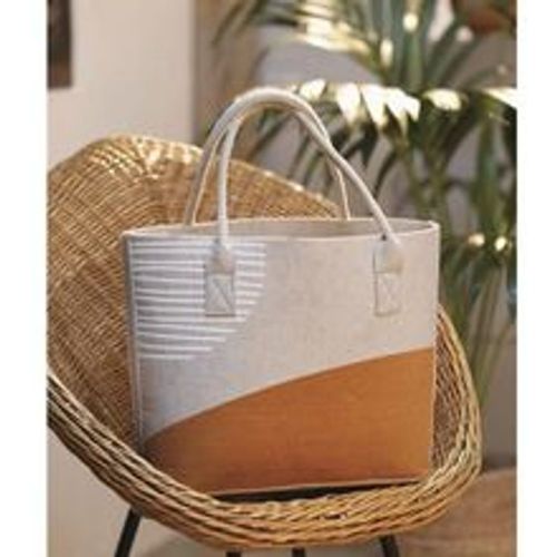 Tasche 'Beige' aus Filz, bedruckt, große Einkaufstasche, Filztasche, Shopper, Tragetasche - Fashion24 DE - Modalova