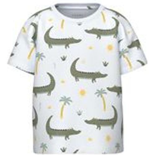 T-Shirt NMMVALTHER CROCO in bright white, Gr.116 - name it - Modalova