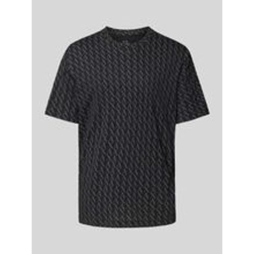 T-Shirt mit Allover-Label-Print - Armani Exchange - Modalova