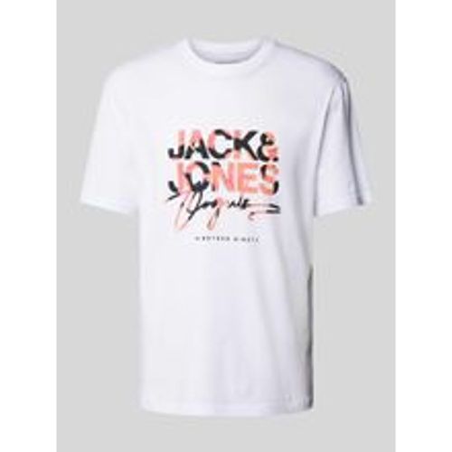 T-Shirt mit Label-Print Modell 'ARUBA' - jack & jones - Modalova