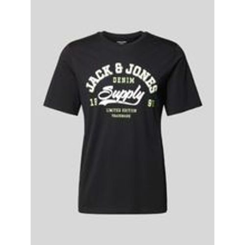 T-Shirt mit Label-Print - jack & jones - Modalova