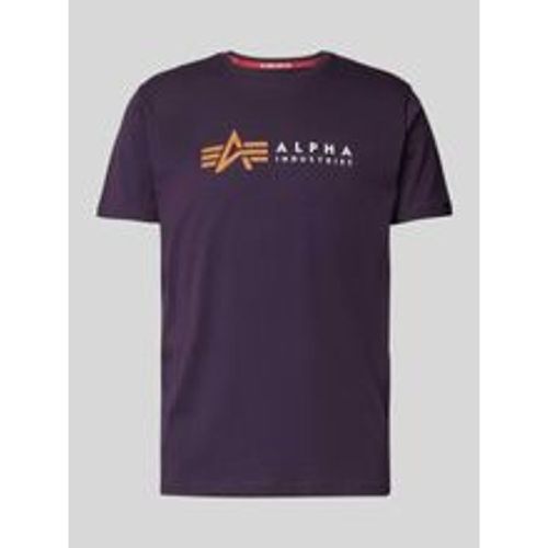 T-Shirt mit Label-Print - alpha industries - Modalova