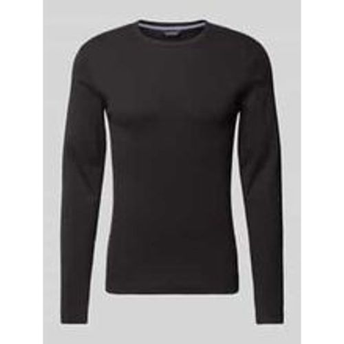 Slim Fit Longsleeve mit geripptem Rundhalsausschnitt - lindbergh - Modalova