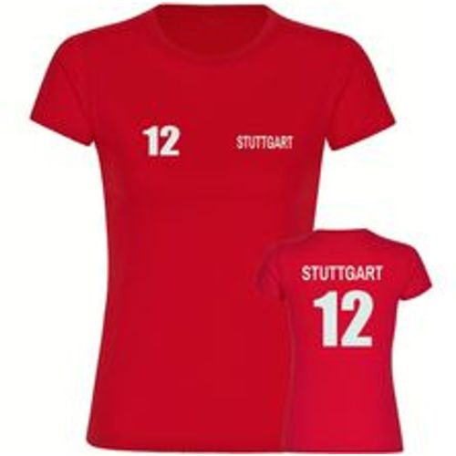 Multifanshop Damen T-Shirt - Stuttgart - Trikot Nummer 12 - Druck weiß - Frauen - Fashion24 DE - Modalova