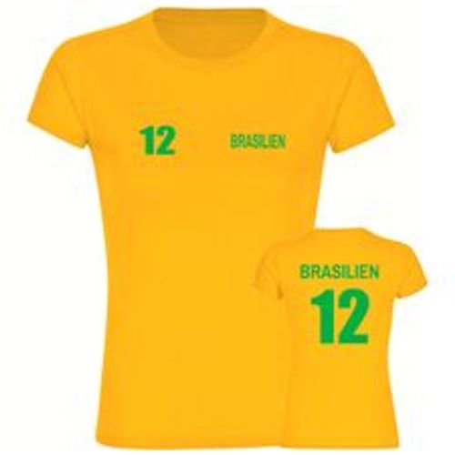 Multifanshop Damen T-Shirt - Brasilien - Trikot Nummer 12 - Druck grün - Frauen - Fashion24 DE - Modalova