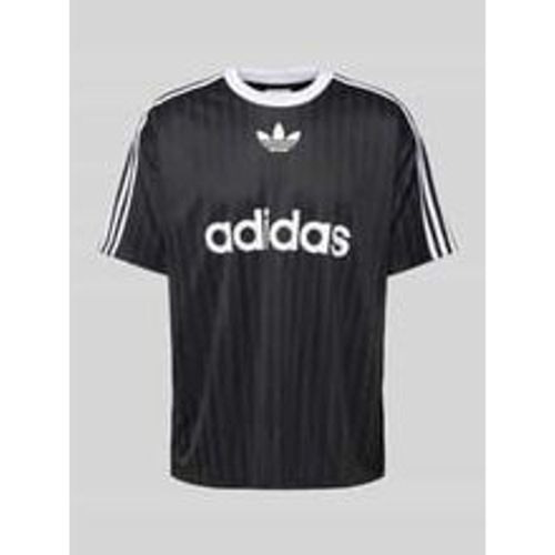 T-Shirt mit geripptem Rundhalsausschnitt - Adidas - Modalova