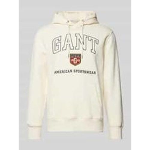 Hoodie mit Label-Print - Gant - Modalova