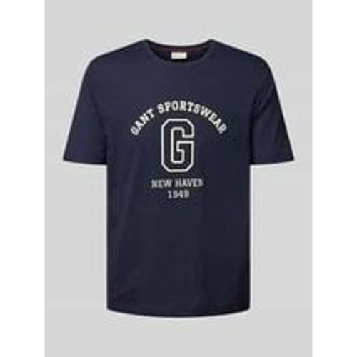 T-Shirt mit Label-Print - Gant - Modalova