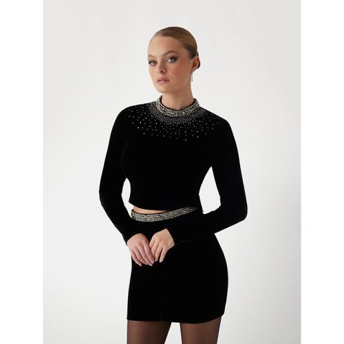 Crop Top In Velluto Con Strass Marciano - Marciano Guess - Modalova