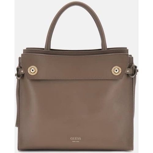 Borsa A Mano Bianca Vera Pelle - Guess - Modalova