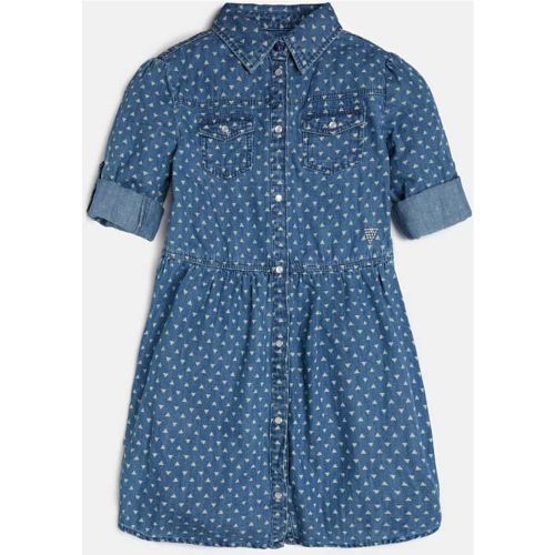 Vestido Denim Motivo Geométrico - Guess - Modalova