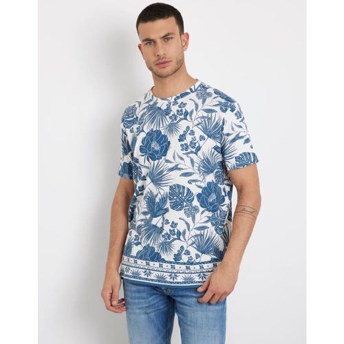 T-Shirt Con Stampa Floreale - Guess - Modalova