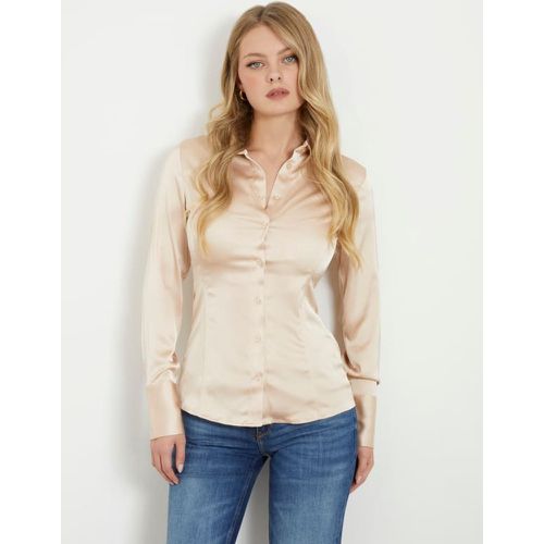 Camicia In Satin Slim Fit - Guess - Modalova