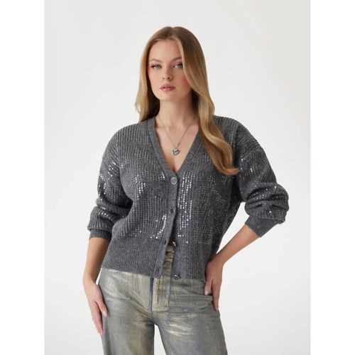 Cardigan In Misto Lana Con Paillettes - Guess - Modalova