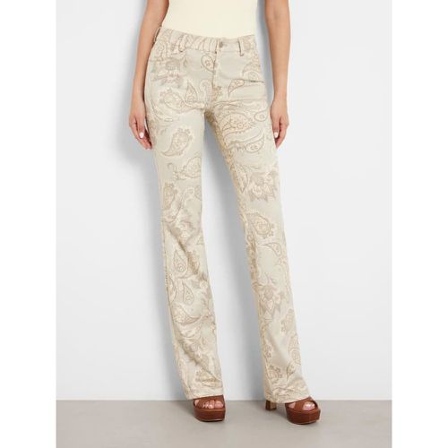 Pantalone Simil Scamosciato Stampa Paisley - Guess - Modalova