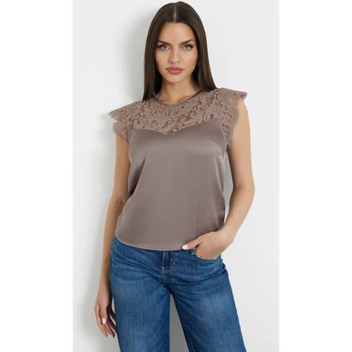 Top Con Inserti In Pizzo - Guess - Modalova