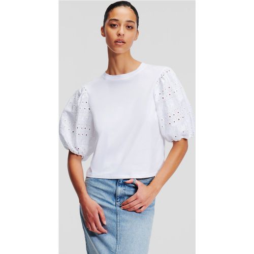Broderie Anglaise T-shirt, Woman, , Size: M - Karl Lagerfeld - Modalova