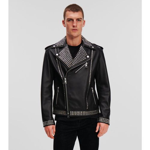 Studded Leather Jacket Handpicked By Hun Kim, Man, , Size: L - Karl Lagerfeld - Modalova