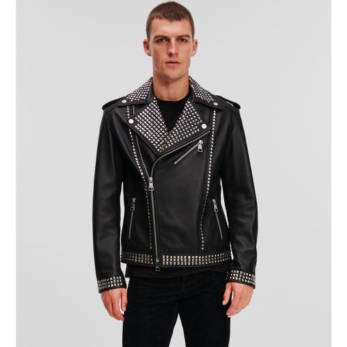 Studded Leather Jacket Handpicked By Hun Kim, Man, , Size: S - Karl Lagerfeld - Modalova