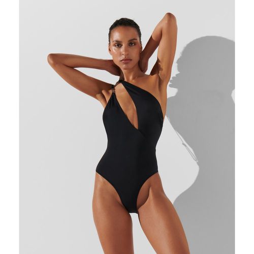 Karl Signature Asymmetric Swimsuit, Woman, , Size: S - Karl Lagerfeld - Modalova