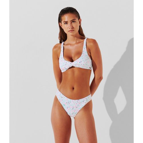 Geometric Print Twist-front Bikini Top, Woman, , Size: XS - Karl Lagerfeld - Modalova