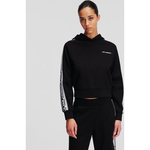 Karl Logo Cropped Hoodie, Woman, , Size: L - Karl Lagerfeld - Modalova