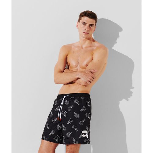 Ikon All-over-print Board Shorts, Man, , Size: L - Karl Lagerfeld - Modalova