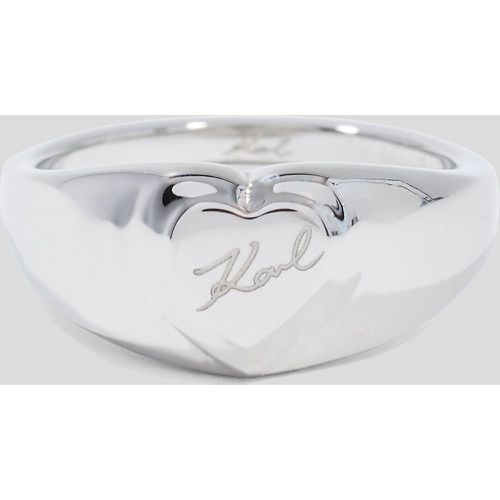 Karl Signature Heart Ring, Woman, , Size: 12 - Karl Lagerfeld - Modalova