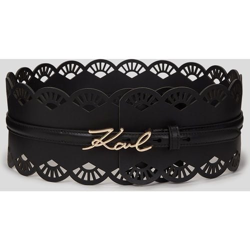 K/signature Fan Wide Belt, Woman, , Size: 65 - Karl Lagerfeld - Modalova