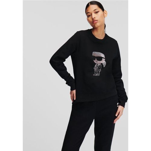 Ikon Rhinestone Karl Sweatshirt, Woman, , Size: XS - Karl Lagerfeld - Modalova