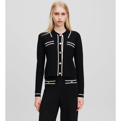 Karl Essential Pipeline Cardigan, Woman, /, Size: L - Karl Lagerfeld - Modalova