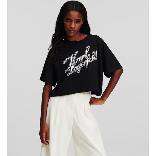 Varsity Cropped T-shirt, Woman, , Size: XS - Karl Lagerfeld - Modalova