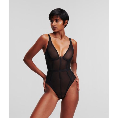 Sheer Underwired Bodysuit, Woman, , Size: S - Karl Lagerfeld - Modalova