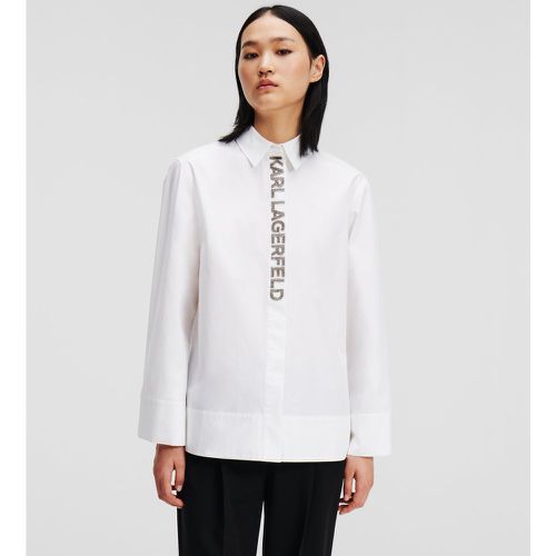 Karl Logo Placket Shirt, Woman, , Size: 38 - Karl Lagerfeld - Modalova