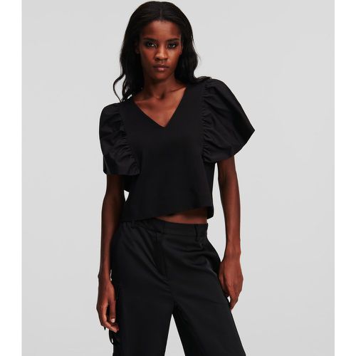 Volume-sleeve T-shirt, Woman, , Size: S - Karl Lagerfeld - Modalova
