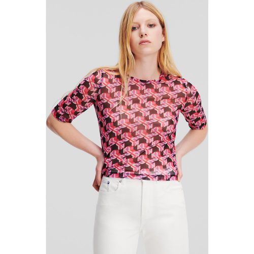 Klj Monogram Sheer Top, Woman, , Size: XL - Karl Lagerfeld - Modalova