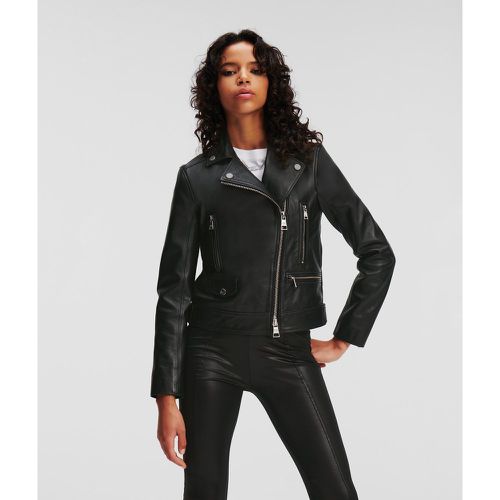 Leather Biker Jacket, Woman, , Size: 38 - Karl Lagerfeld - Modalova