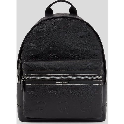 Ikon Grainy Leather Backpack, Man, , Size: One size - Karl Lagerfeld - Modalova